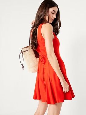 NWT Old Navy Fit & Flare Crepe Mini Dress - Fan the Flames XXL